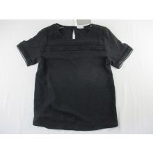 Vila Vsurasha Frauen Top Shirt mit Spitze Schwarz Gr 36