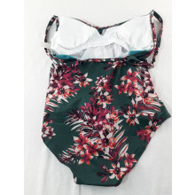 Iris&Lilly Badeanzug Tropical grün/Multicolor tropischer Blumenschmuck Gr. L