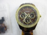 Fossil ES-2795 Kunstharz Damen Armbanduhr 35 mm Braun