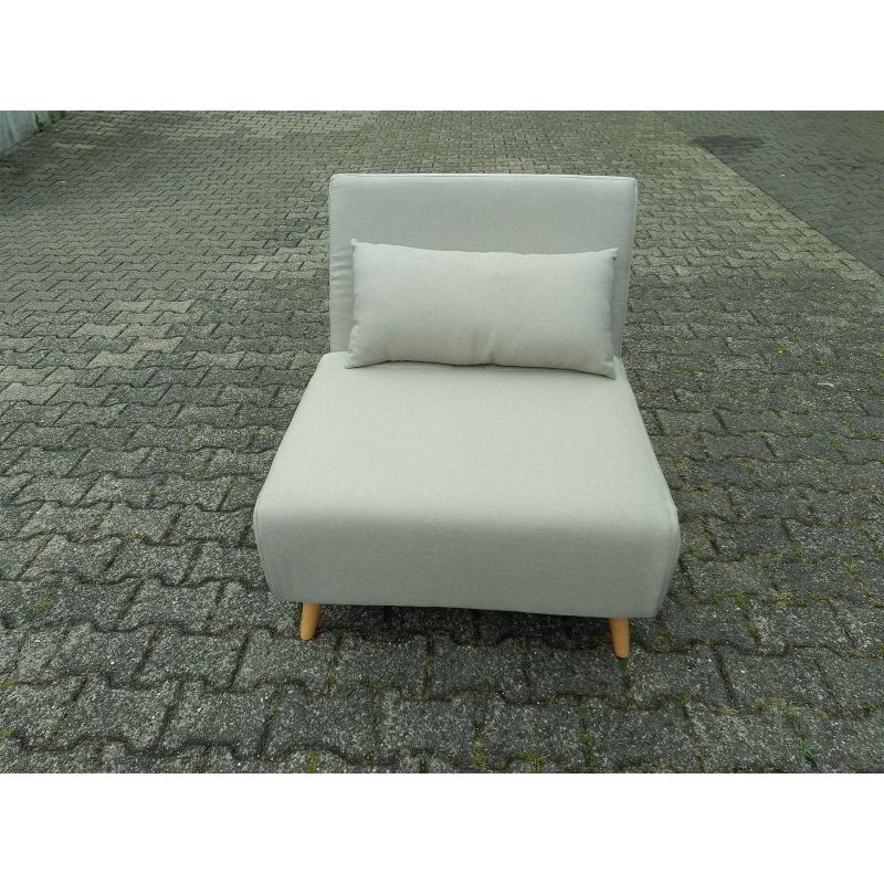 Happy Home Sessel Schlafsessel mit Kissen verstellbarer Rückenlehne  Hellgrau