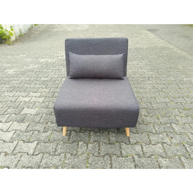 Happy Home Sessel Schlafsessel mit Kissen verstellbarer Rückenlehne Dunkelgrau