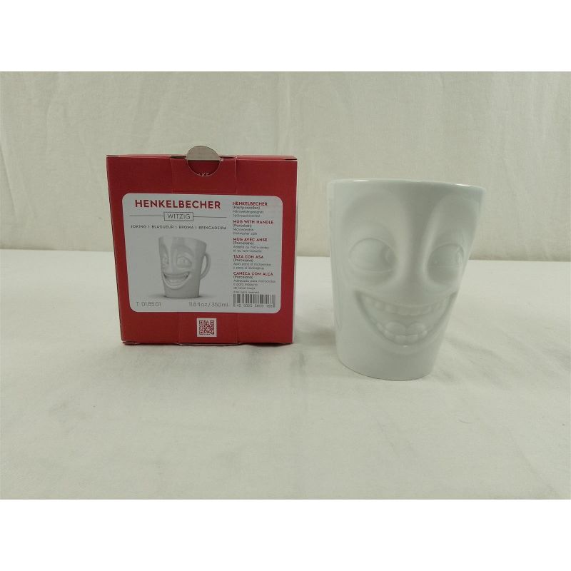 58 fiftyeight Products GeschirrTasse Henkelbecher witzig weiß 350ml Porzellan