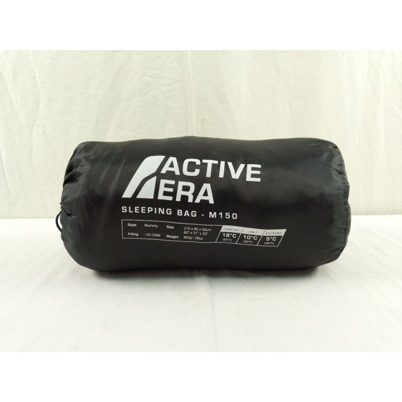 Active Era leichter Mumienschlafsack M150 Schwarz 2 Jahreszeiten Frühling/Herbst